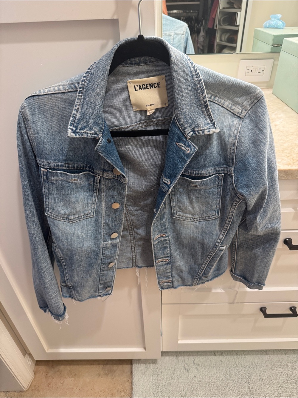 L'AGENCE Light Wash Denim Jacket